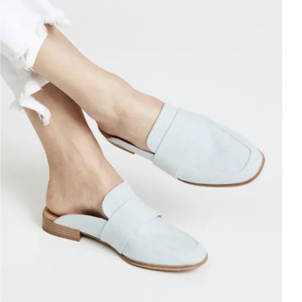 Free People At Ease Blue Denim Slip On Mules size 36 - Picture 1 of 9